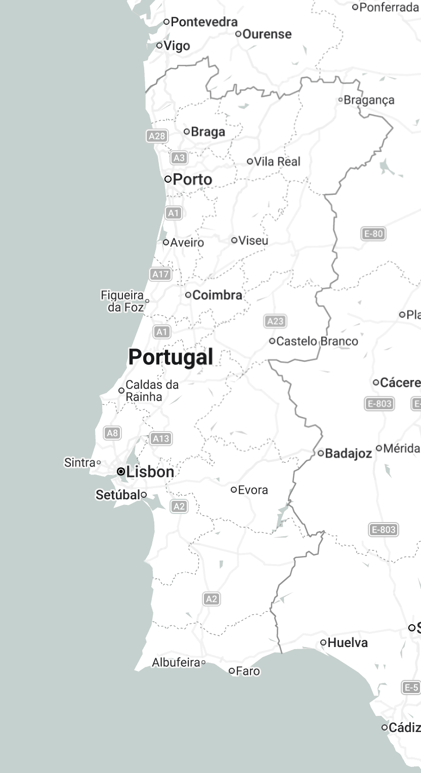 Map of Portugal showing fund focus regions